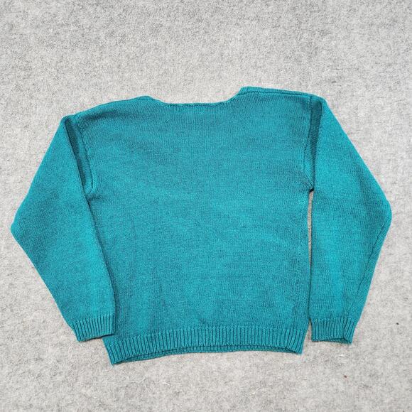 VTG LL Bean Womens S Small Linen Cotton Knit Fishermans V Neck Pullover Sweater - Picture 9 of 10